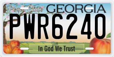 GA license plate PWR6240