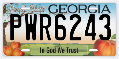GA license plate PWR6243