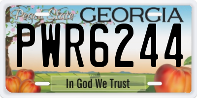 GA license plate PWR6244