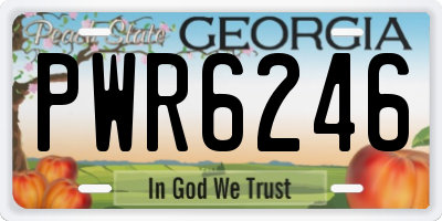 GA license plate PWR6246