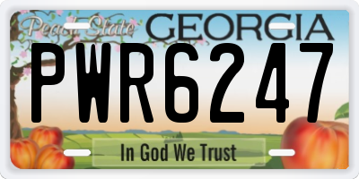 GA license plate PWR6247