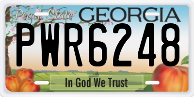 GA license plate PWR6248