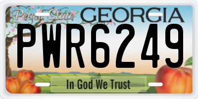 GA license plate PWR6249