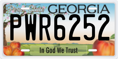 GA license plate PWR6252