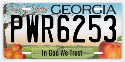 GA license plate PWR6253