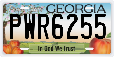 GA license plate PWR6255