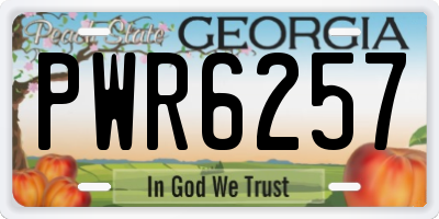 GA license plate PWR6257