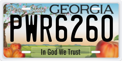 GA license plate PWR6260