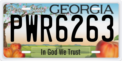 GA license plate PWR6263