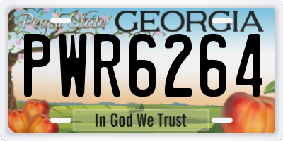 GA license plate PWR6264