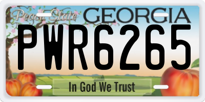 GA license plate PWR6265