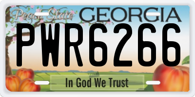 GA license plate PWR6266