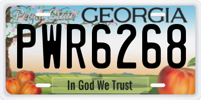 GA license plate PWR6268