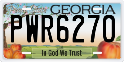 GA license plate PWR6270