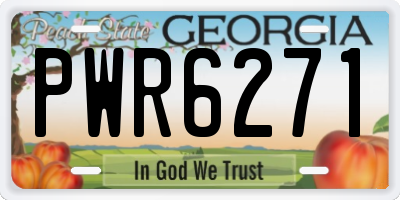 GA license plate PWR6271
