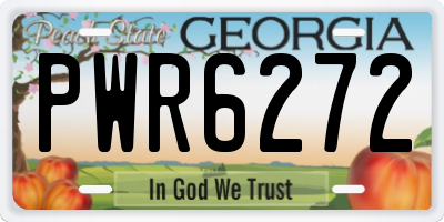 GA license plate PWR6272