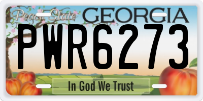 GA license plate PWR6273