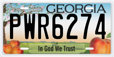 GA license plate PWR6274