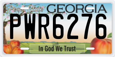 GA license plate PWR6276