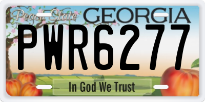 GA license plate PWR6277