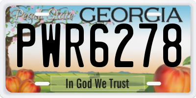 GA license plate PWR6278