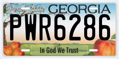 GA license plate PWR6286