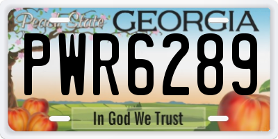 GA license plate PWR6289