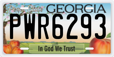GA license plate PWR6293