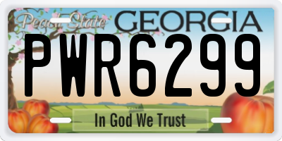 GA license plate PWR6299