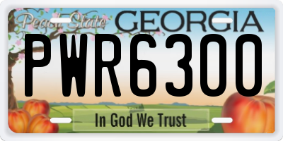 GA license plate PWR6300