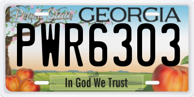 GA license plate PWR6303
