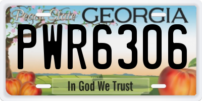 GA license plate PWR6306