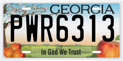 GA license plate PWR6313