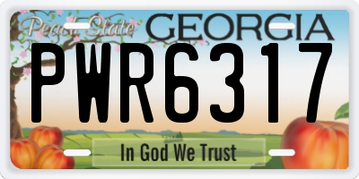 GA license plate PWR6317