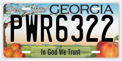 GA license plate PWR6322
