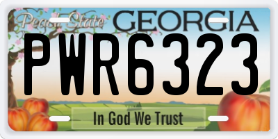GA license plate PWR6323