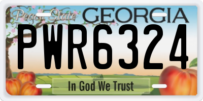 GA license plate PWR6324