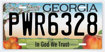 GA license plate PWR6328