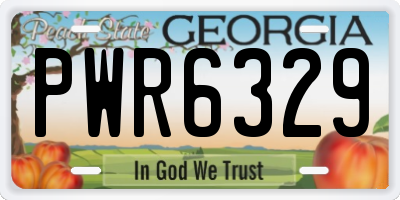 GA license plate PWR6329