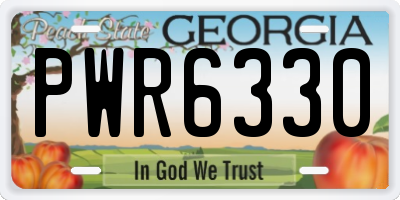 GA license plate PWR6330
