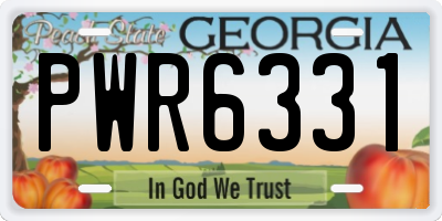 GA license plate PWR6331