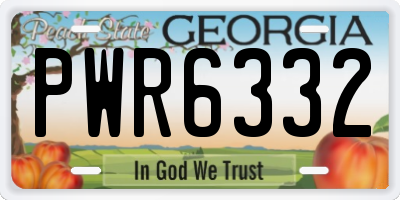 GA license plate PWR6332