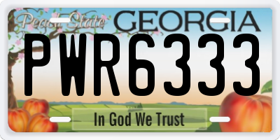 GA license plate PWR6333