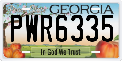 GA license plate PWR6335