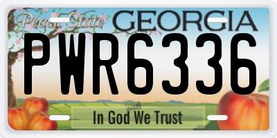 GA license plate PWR6336