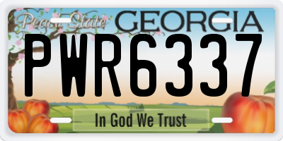 GA license plate PWR6337