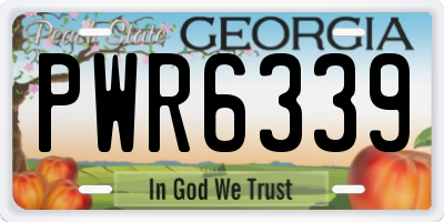 GA license plate PWR6339