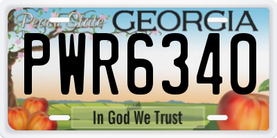 GA license plate PWR6340