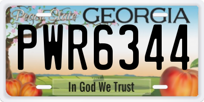 GA license plate PWR6344