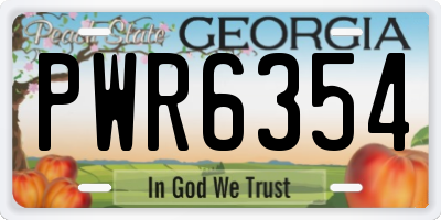 GA license plate PWR6354